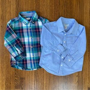 Vibrant Plaid and Pastel Blue 3T Button Down Shirts